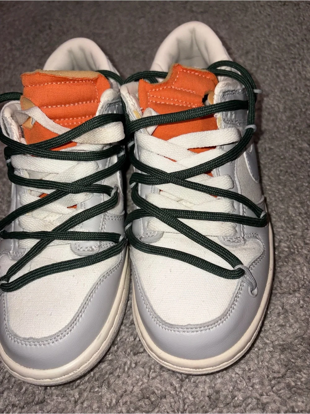 Nike Off-White Dunk Low Lot 22 of 50 Sail Grey DM1602-123 Size 5.5W / 4Y Auth